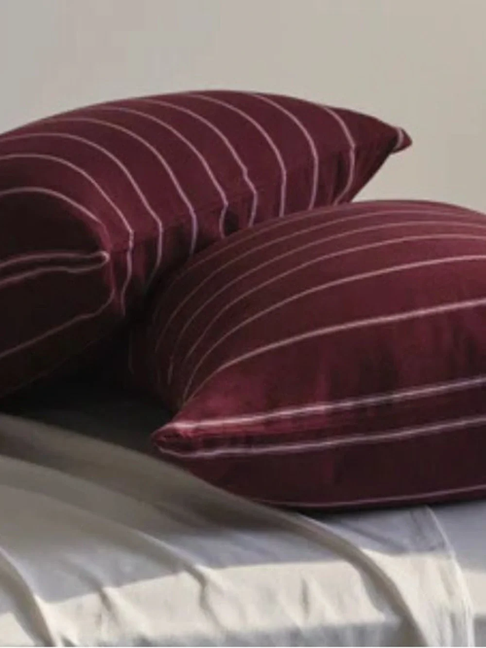 Hommey Organic Cotton Pillowcase Pair Mulberry Stripe NWT